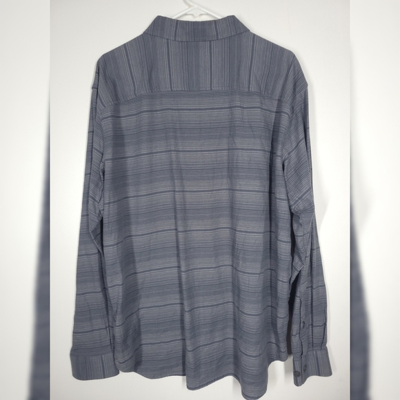 Columbia Blue Gray Striped Button Front Top Extra Large - Picture 2 of 5
